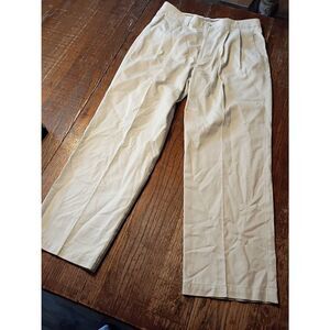 33x29 Dockers Tan Cream Cotton No Wrinkle Twill Relax Classic Fit Pleated Pants
